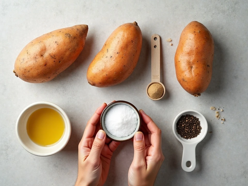 Ingredients for air fryer baked sweet potatoes