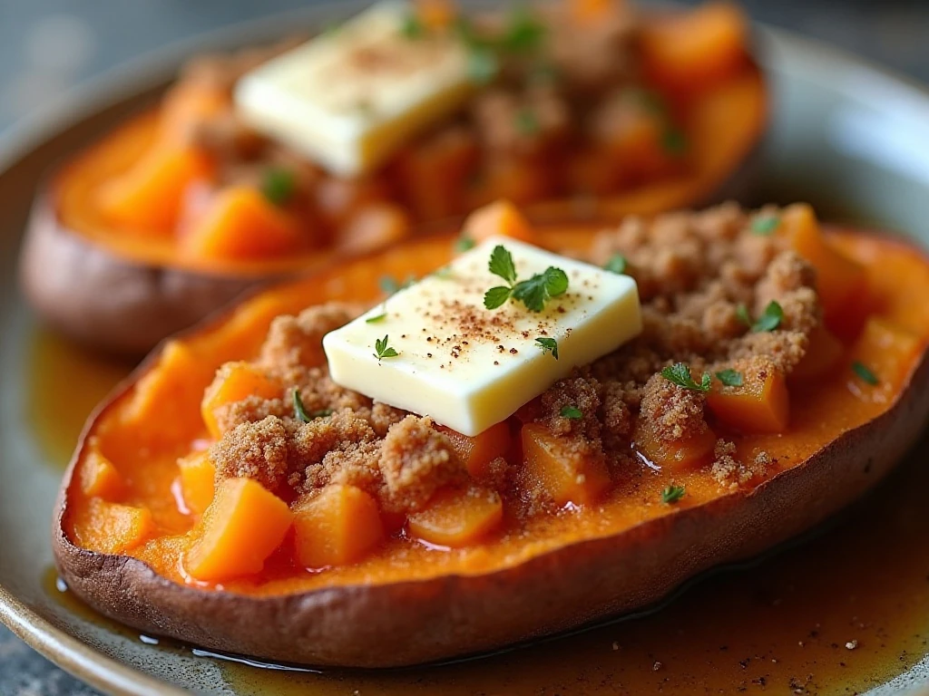 Sweet and savory toppings for crispy air fryer baked sweet potatoes