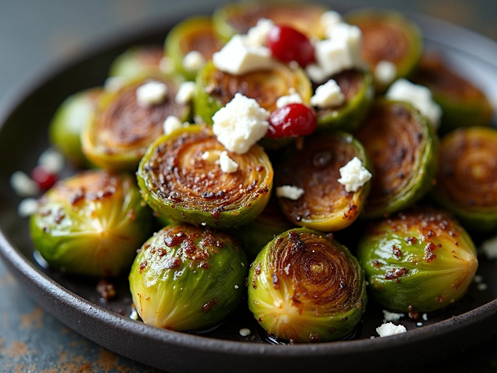 Balsamic Brussels sprouts with Parmesan and optional garnishes