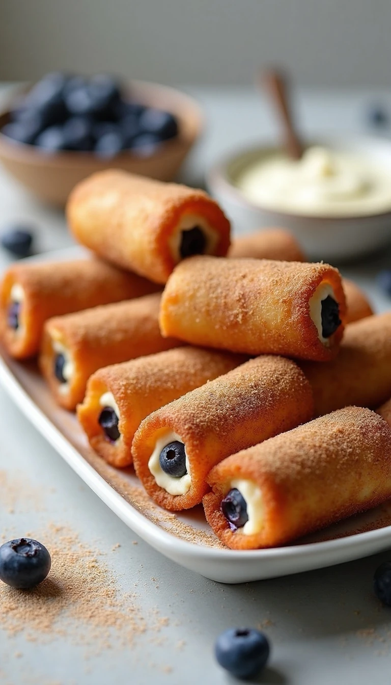 Easy Air Fryer Blueberry Cream Cheese Roll-Ups Recipe
