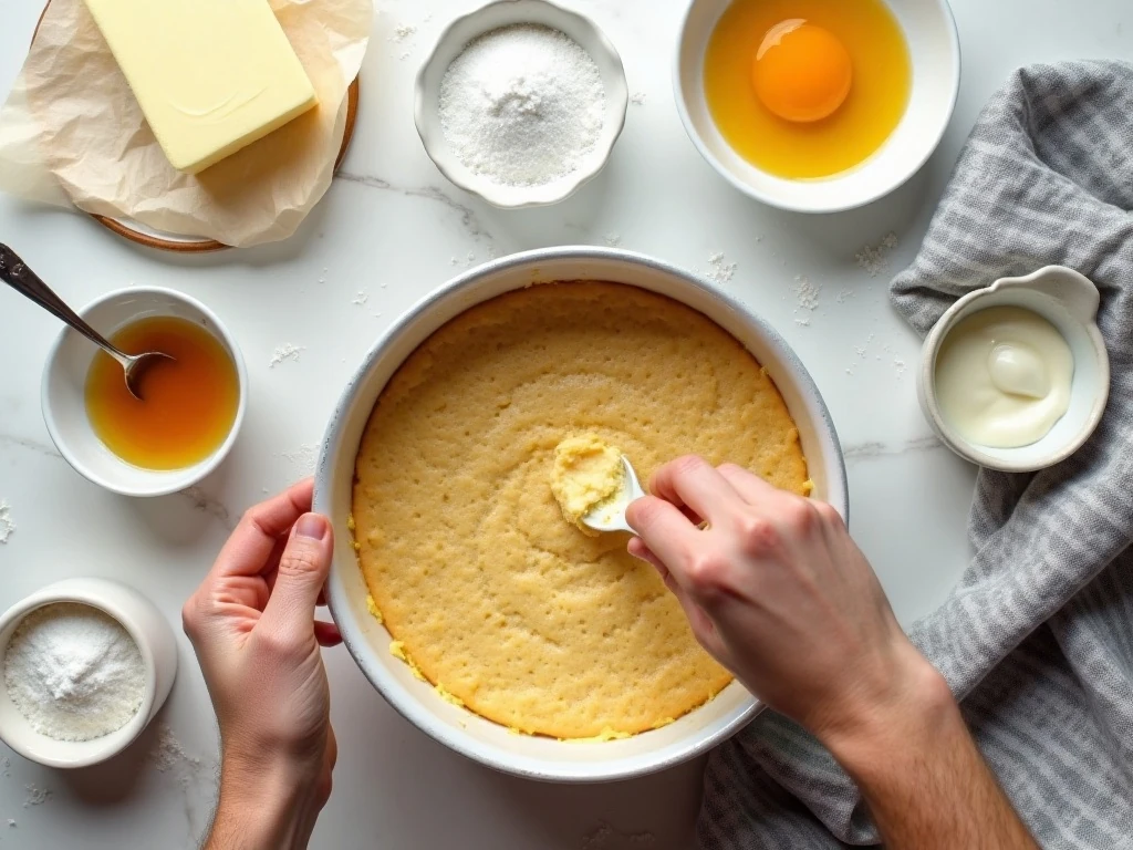 Ingredients for an easy air fryer cheesecake arranged beside a springform pan
