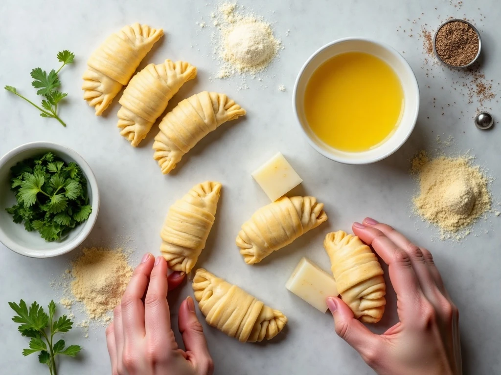 Ingredients for air fryer cheesy garlic crescent rolls