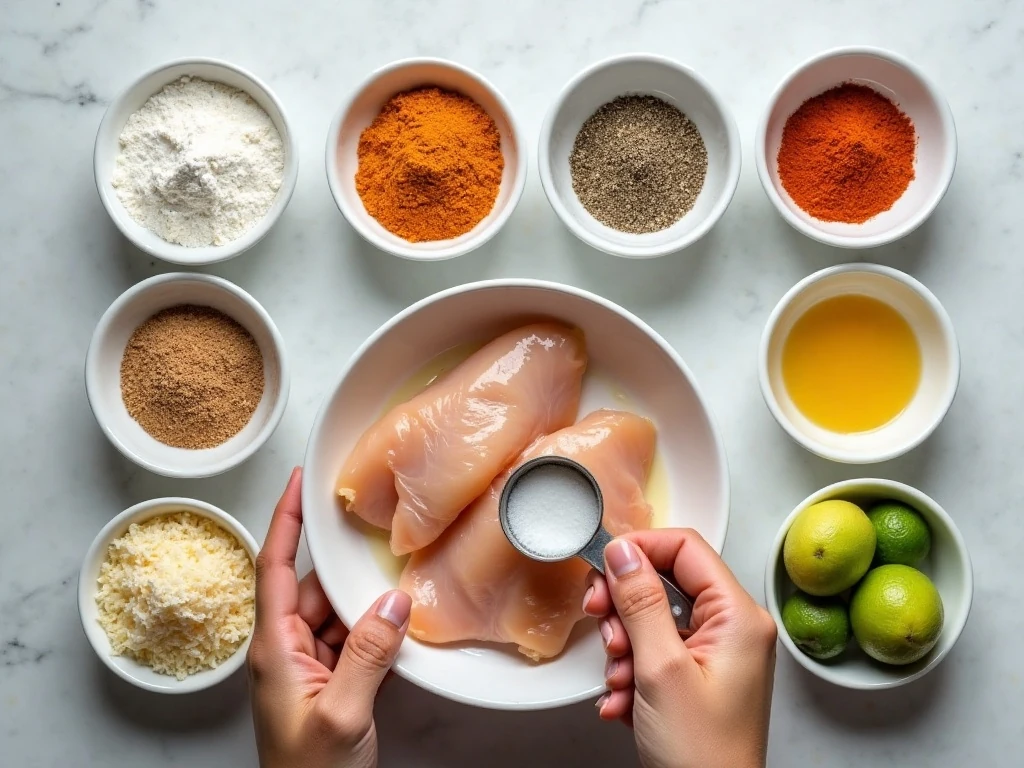 Ingredients for crispy air fryer coconut chicken
