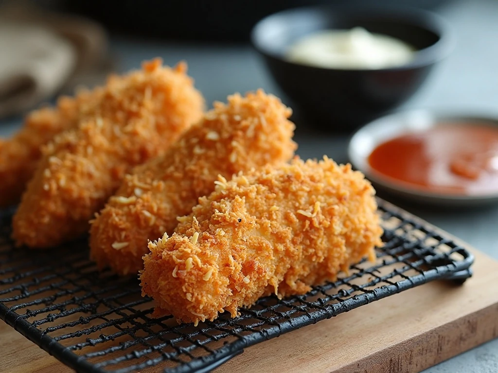 Air fryer coconut chicken ready for serving after reheating