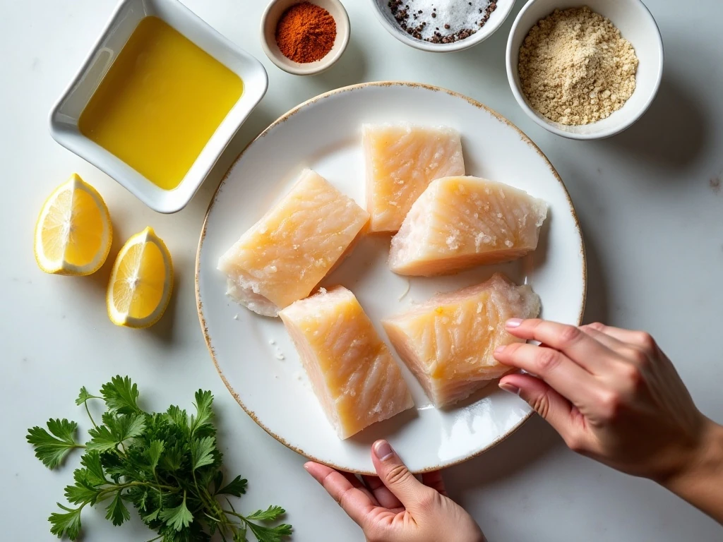 Ingredients for seasoned air fryer cod