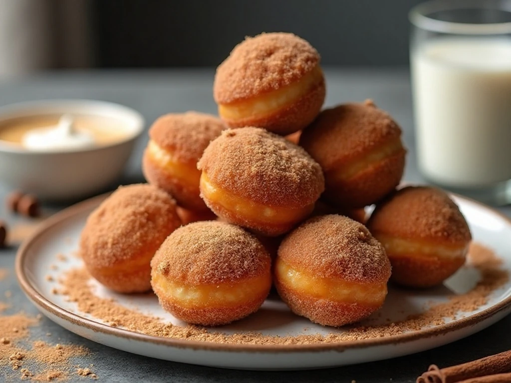 Air fryer donut holes ready to serve warm