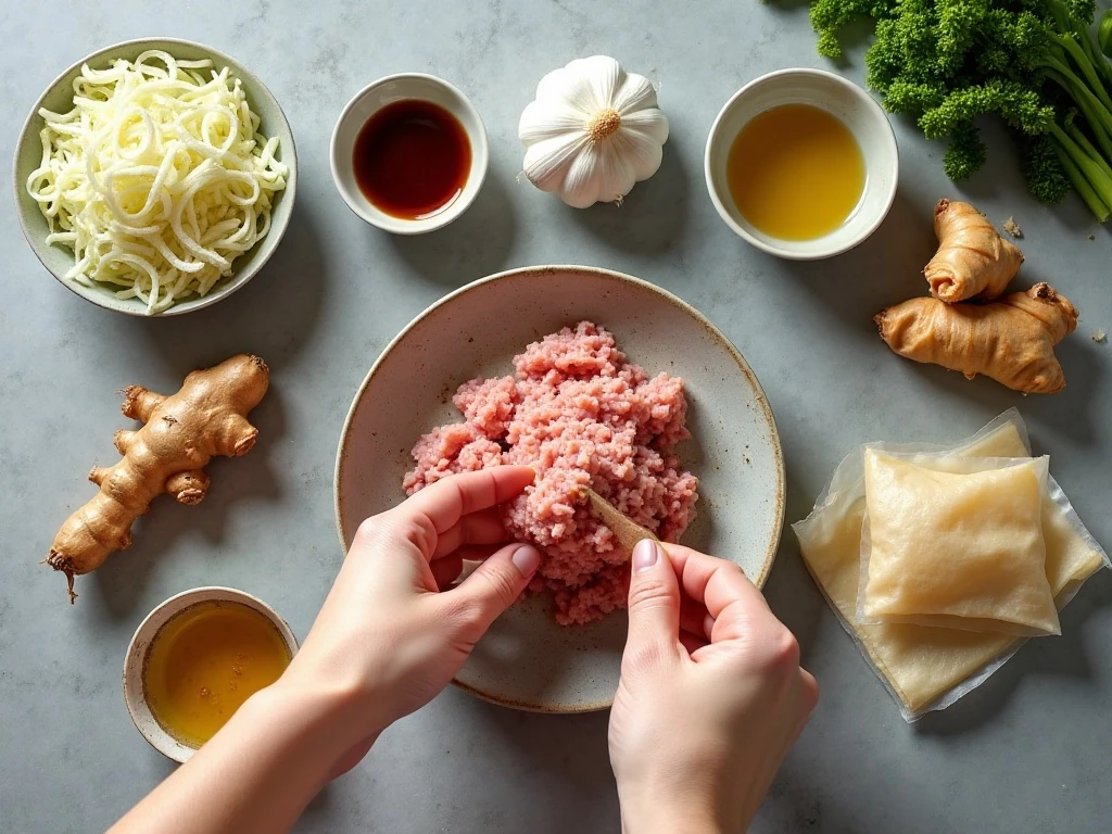 Ingredients for homemade crispy air fryer egg rolls