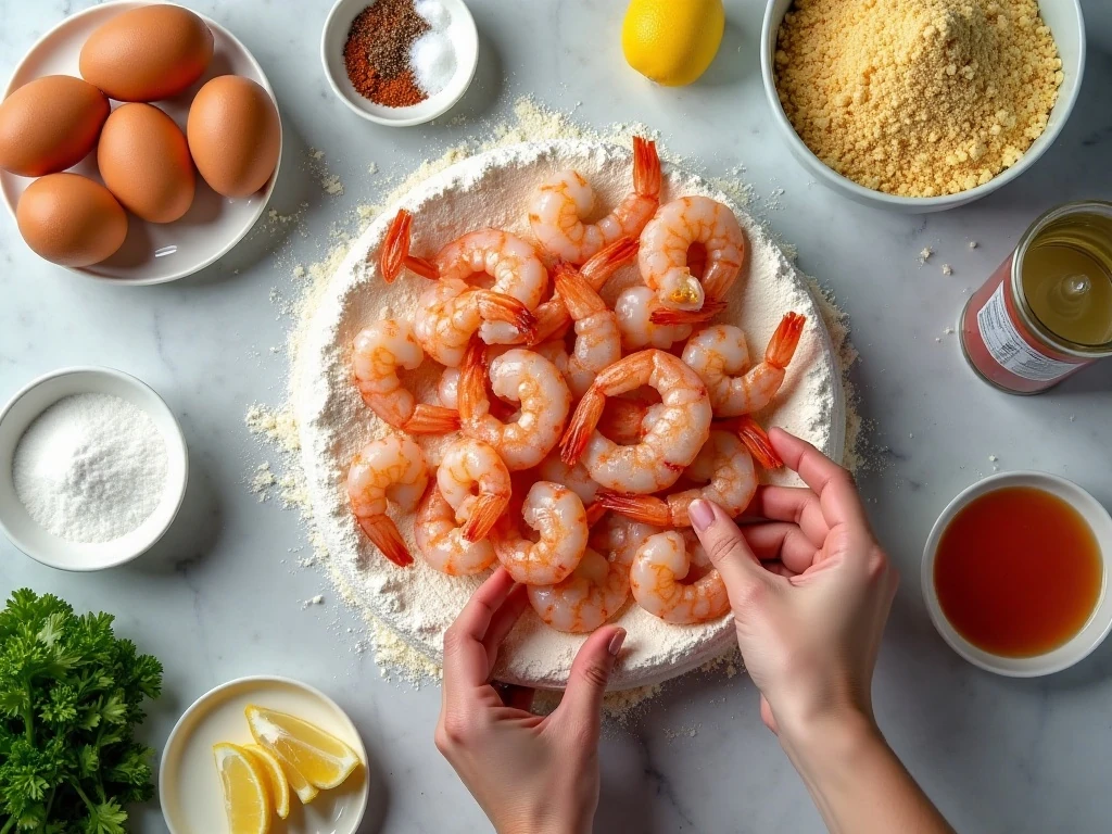 Ingredients for crispy air fryer fried shrimp