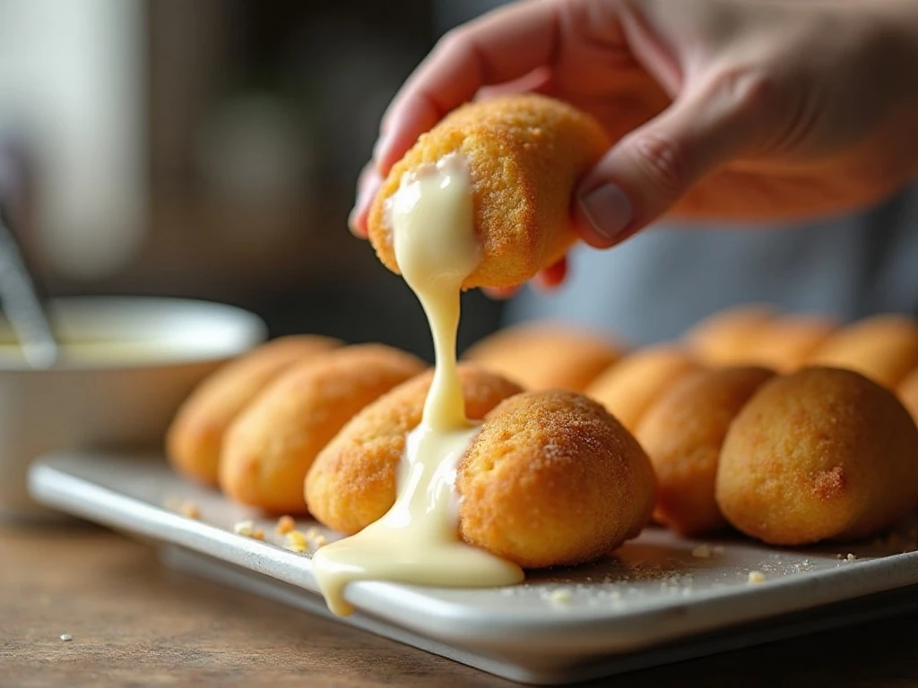 Coating chilled Twinkies in batter for air frying