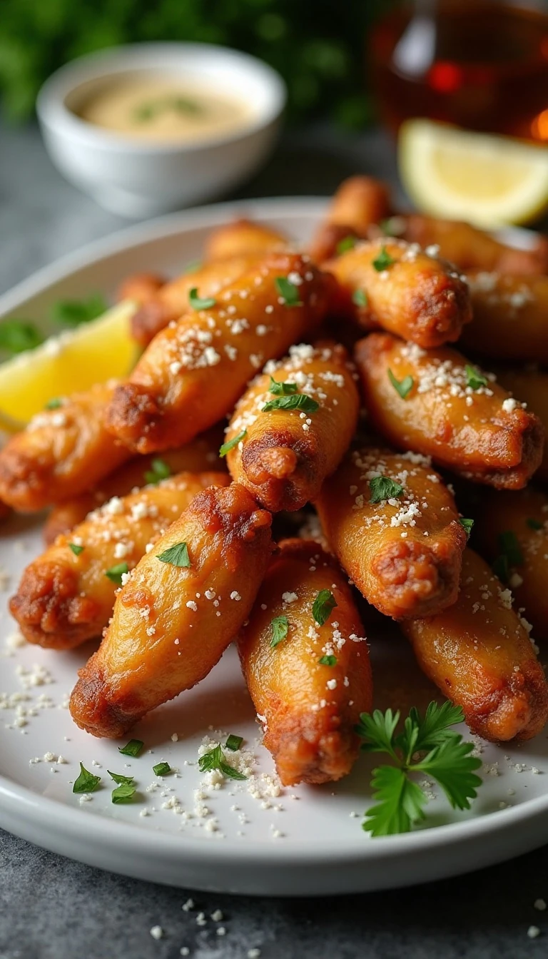 Crispy Air Fryer Garlic Parmesan Chicken Wings Recipe