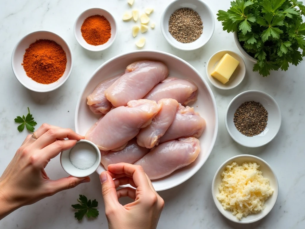 Ingredients for air fryer garlic Parmesan chicken wings