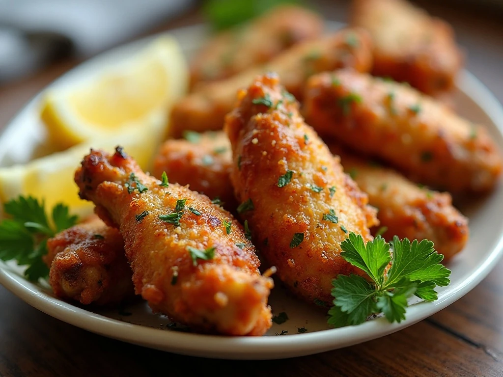 Reheated crispy garlic Parmesan chicken wings