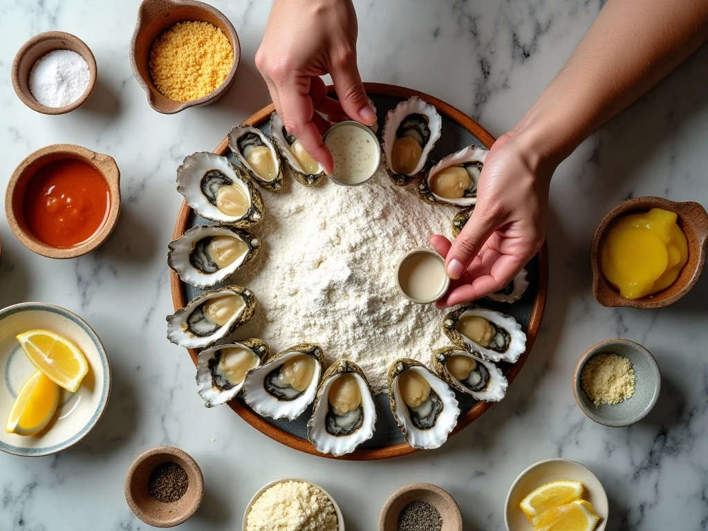 Ingredients for crispy air fryer oysters