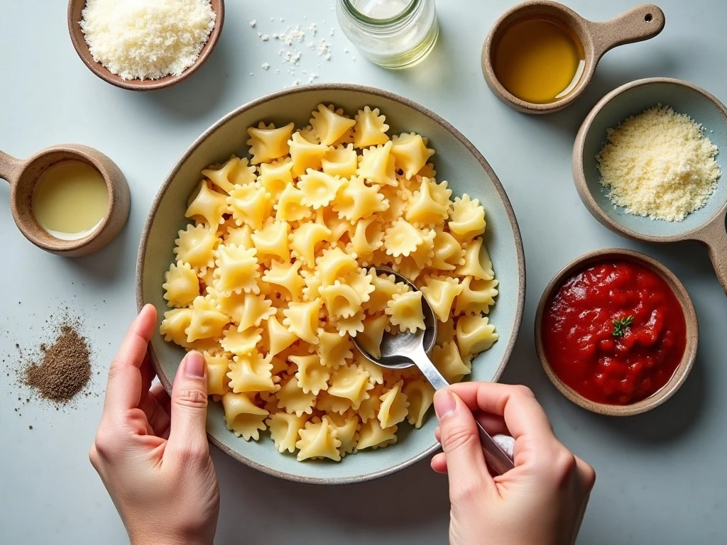 Ingredients for crispy air fryer pasta chips