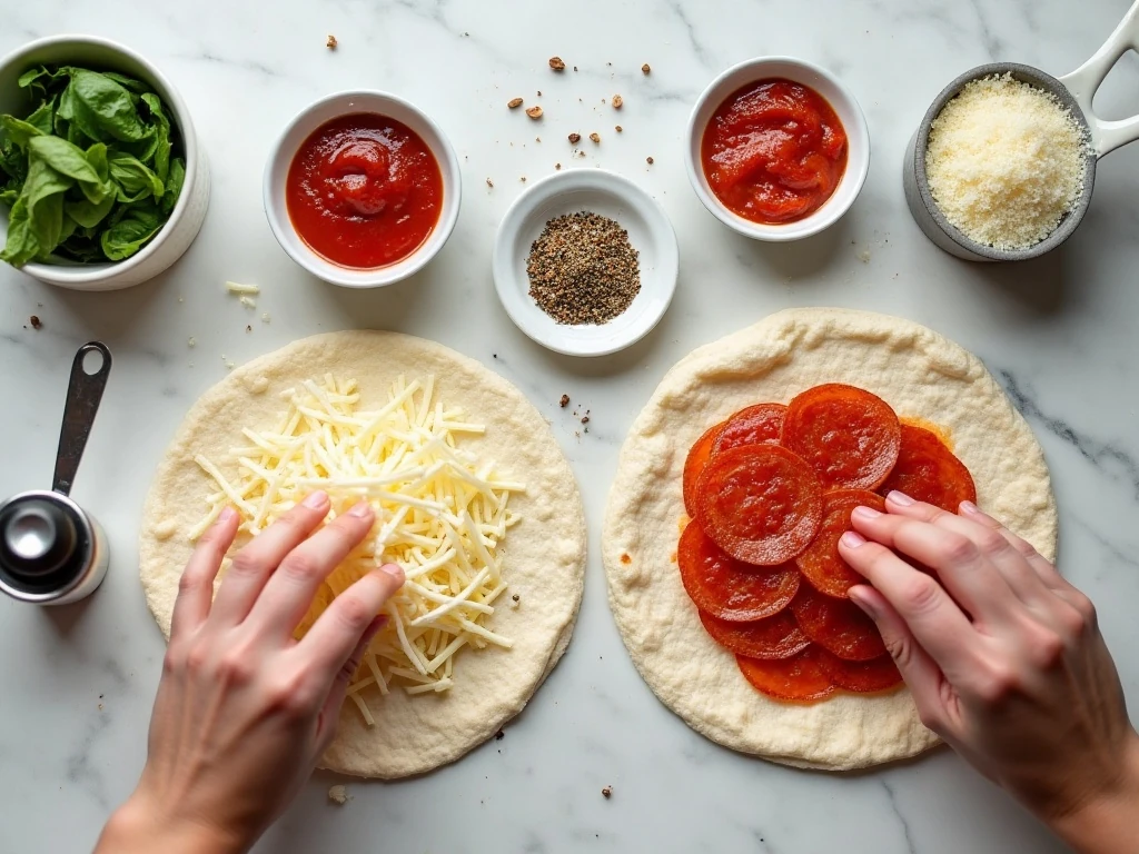 Ingredients for air fryer pizza quesadillas