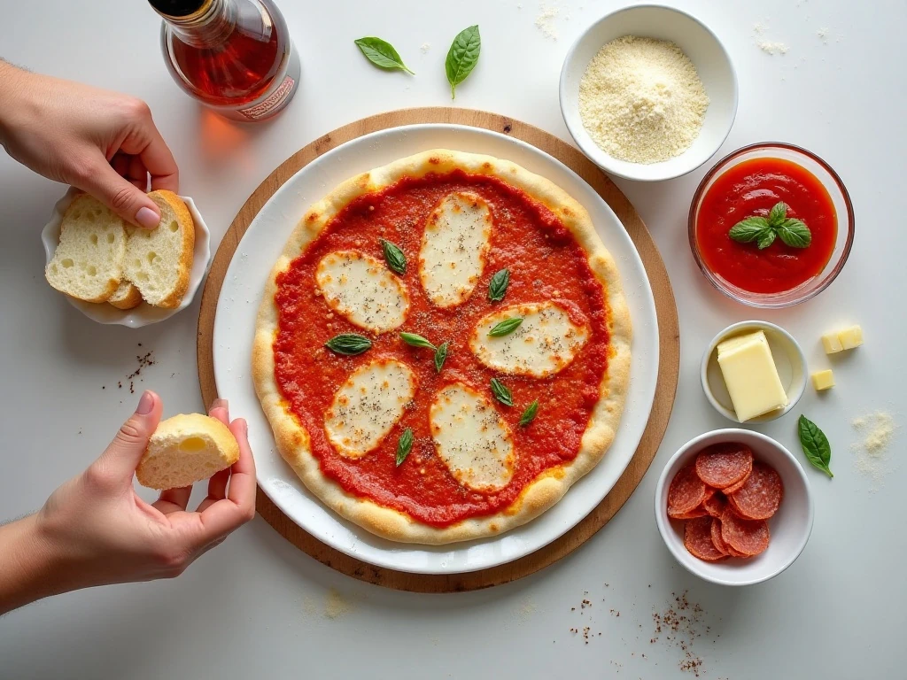 Ingredients for crispy air fryer pizza roll-ups