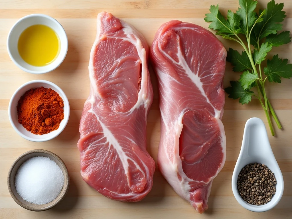 Ingredients for easy air fryer pork chops