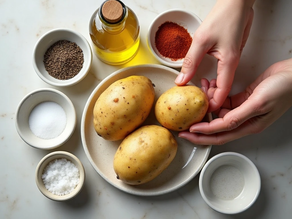 Ingredients for crispy air fryer potato chips