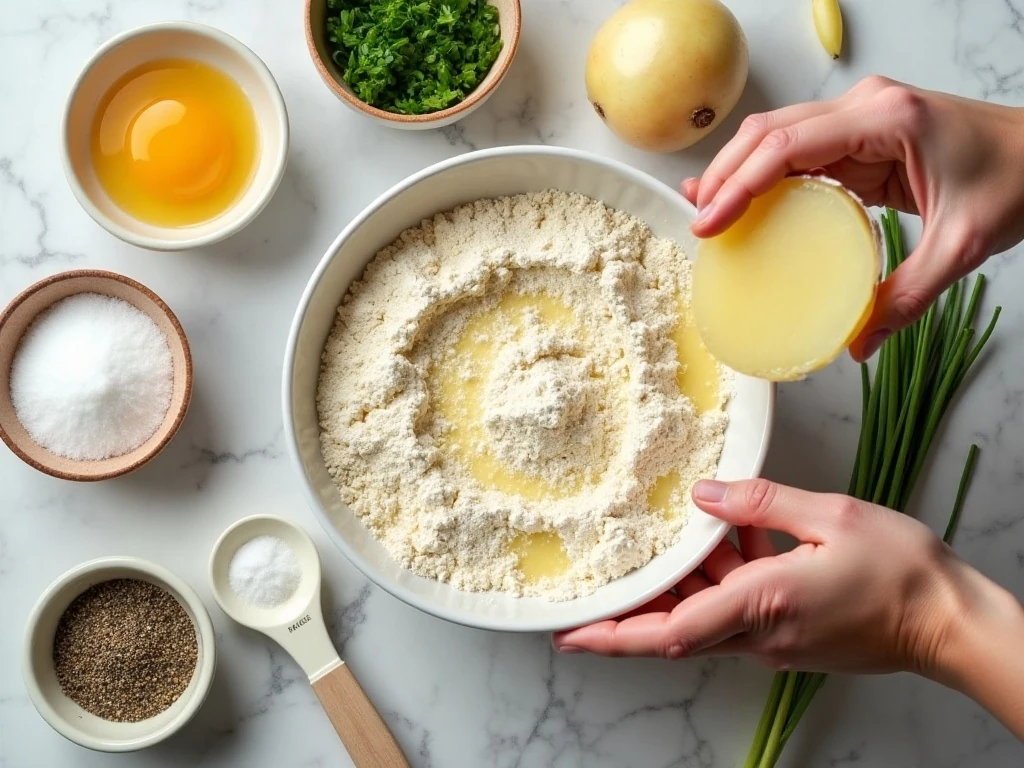 Ingredients for crispy air fryer potato fritters