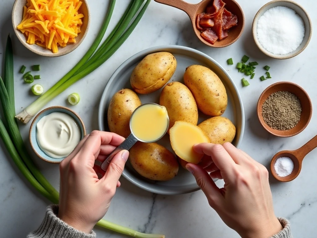 Ingredients for crispy air fryer potato skins
