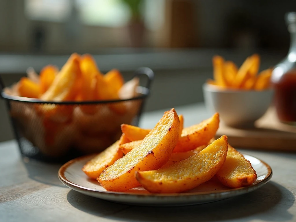 Crisp reheated air fryer potato wedges