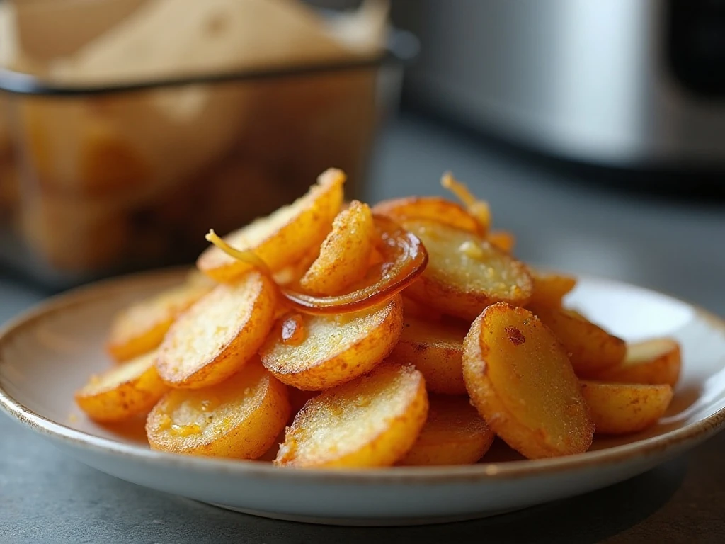 Reheated air fryer potatoes and onions