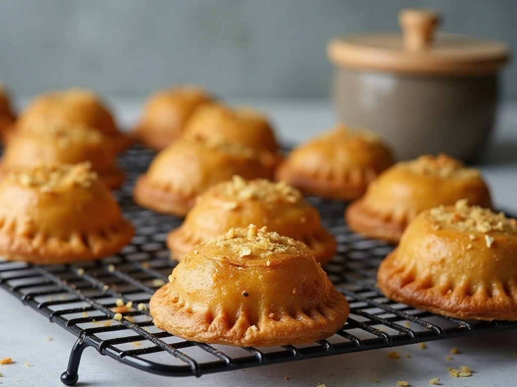 Cooled air fryer pumpkin hand pies ready for serving or storage
