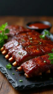 Crispy Air Fryer Ribs Recipe with Brown Sugar BBQ Rub