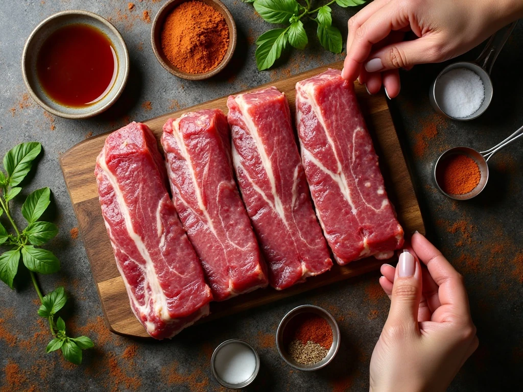 Ingredients for crispy air fryer ribs