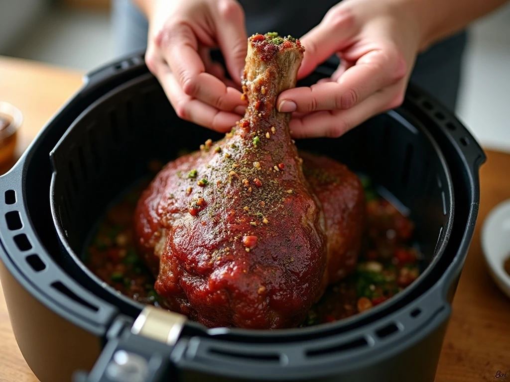 Seasoned roast ready to cook in an air fryer