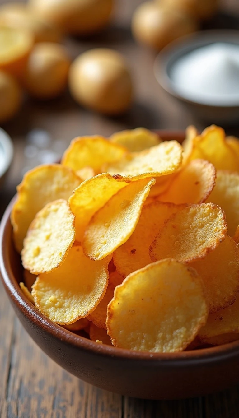 Air Fryer Salt and Vinegar Potato Chips Made Easy