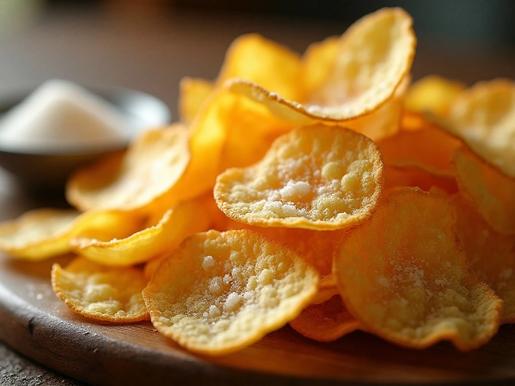 Salt and vinegar potato chips finished with extra seasoning