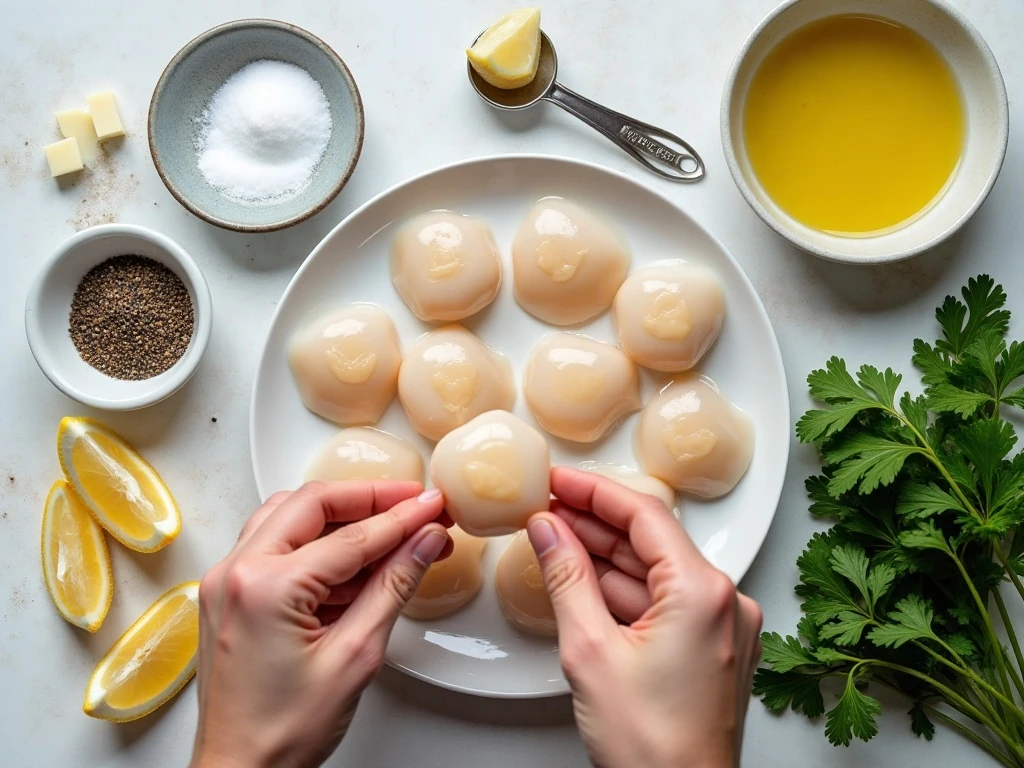 Ingredients for an easy air fryer scallops recipe