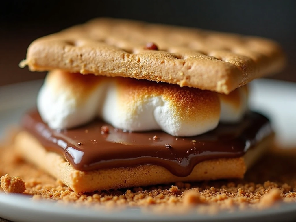 Close-up of gooey chocolate and marshmallow inside an air fryer s’more