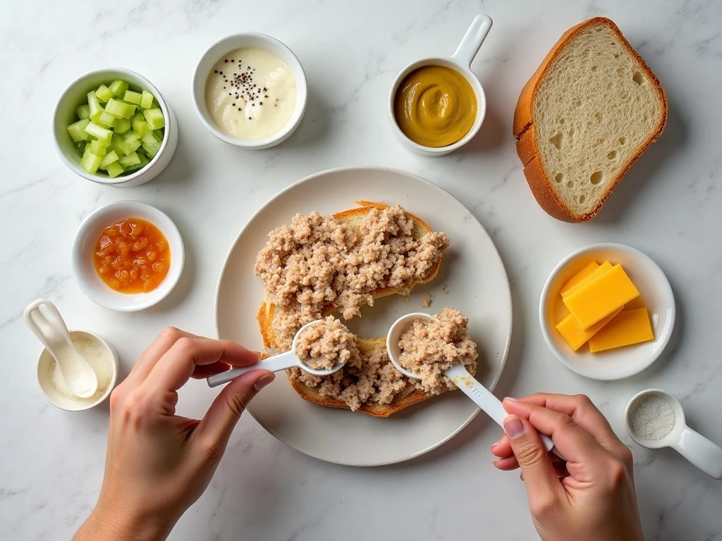 Ingredients for an easy air fryer tuna melt