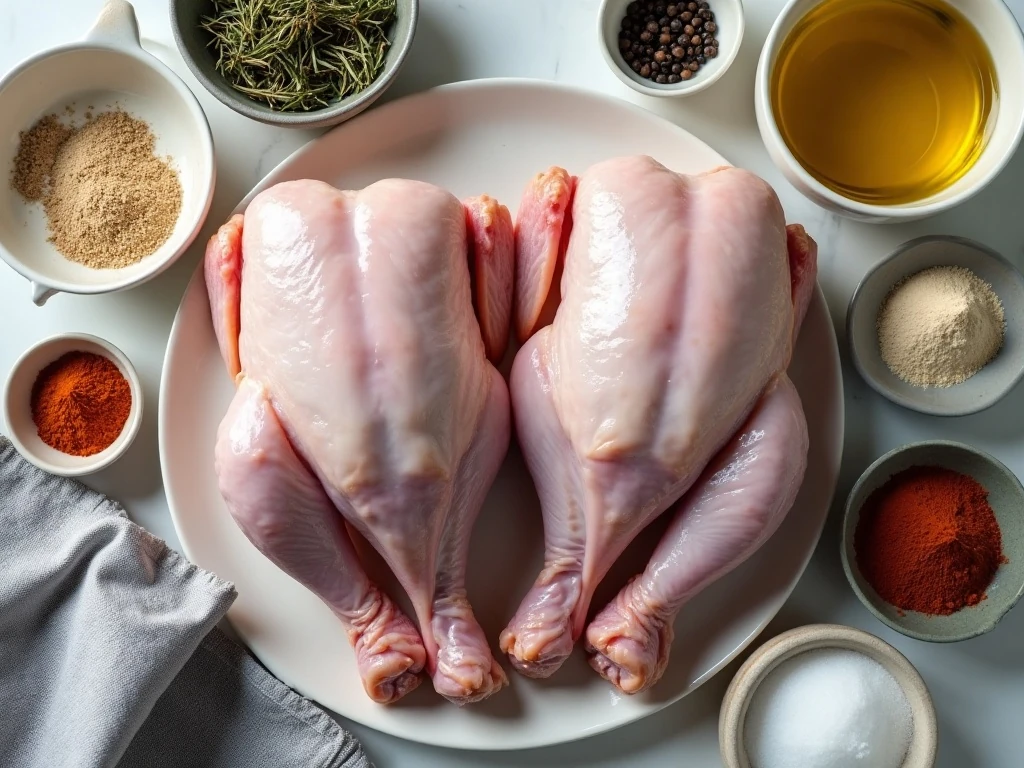 Ingredients for crispy air fryer turkey legs