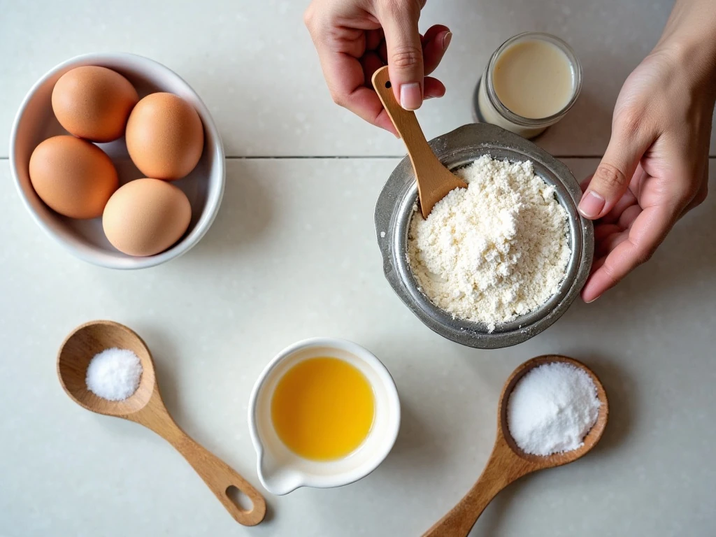 Ingredients for six air fryer Yorkshire puddings