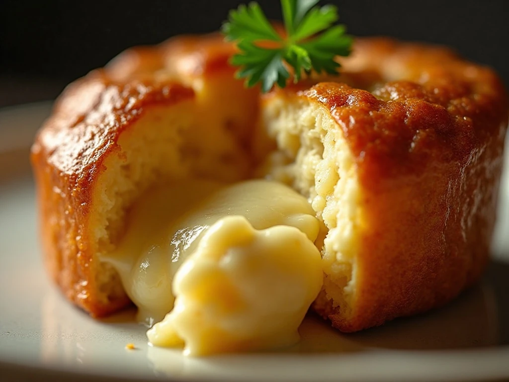 Crisp Yorkshire pudding showing its airy center