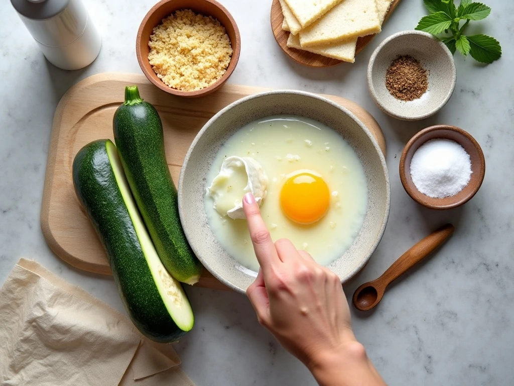 Ingredients for Parmesan air fryer zucchini chips