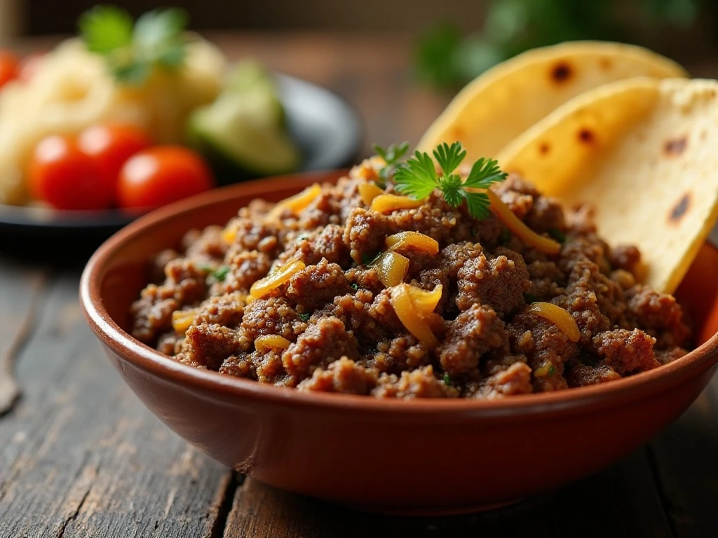 Seasoned ground beef ready to serve for an easy dinner