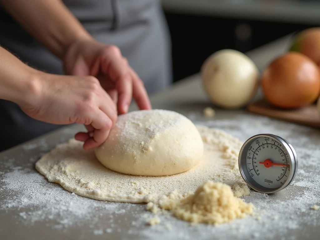 Soft yeast dough and warm water for fluffy dinner rolls