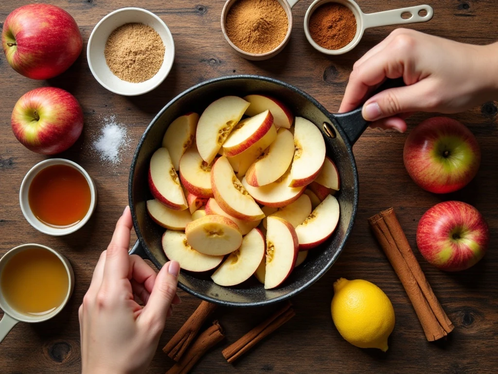 Ingredients for easy homemade apple butter