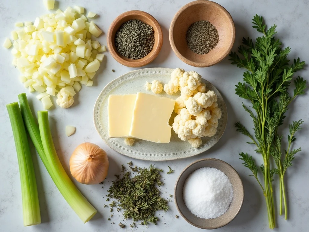 Ingredients for easy cauliflower stuffing