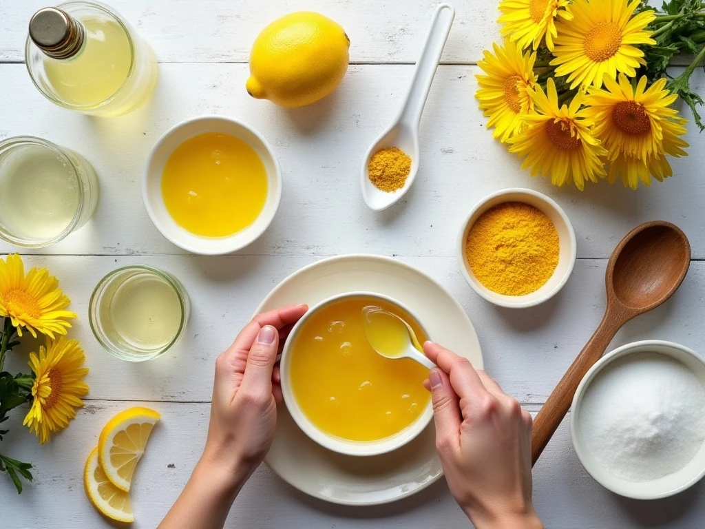 Ingredients for homemade dandelion jelly