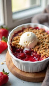 Amazing Strawberry Crisp Recipe with Oat and Brown Sugar Topping