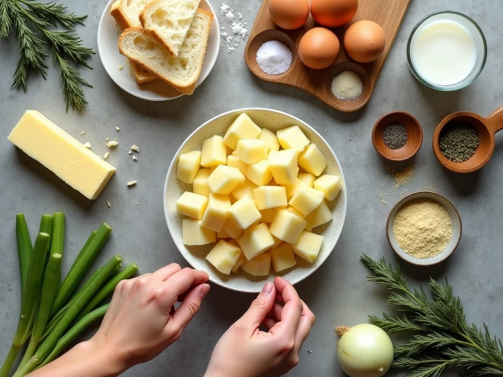 Ingredients for Amish potato stuffing