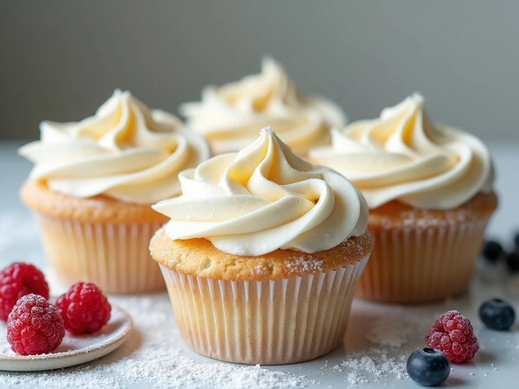 Plain angel food cupcakes prepared for storage and serving