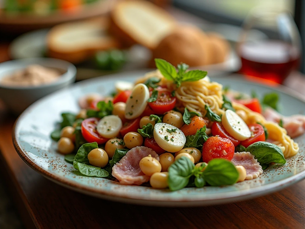 Antipasto salad served as part of an Italian-inspired meal