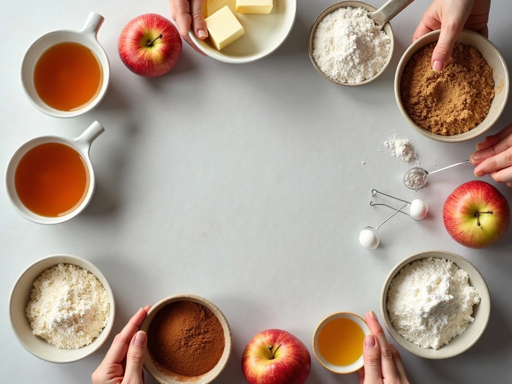 Ingredients for apple cider cupcakes and cream cheese frosting