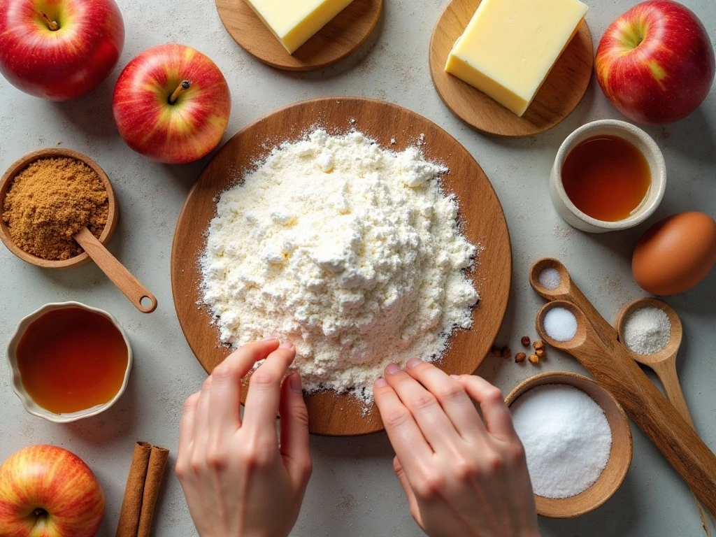Ingredients for apple cider doughnut cake